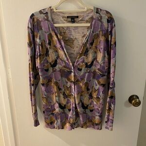 Banana Republic Beige and Purple Sweater